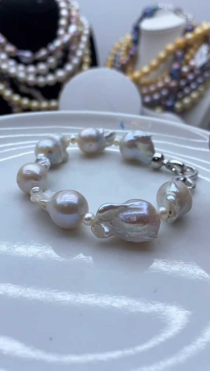 【闪购商品】淡水珍珠颈饰钛钢12