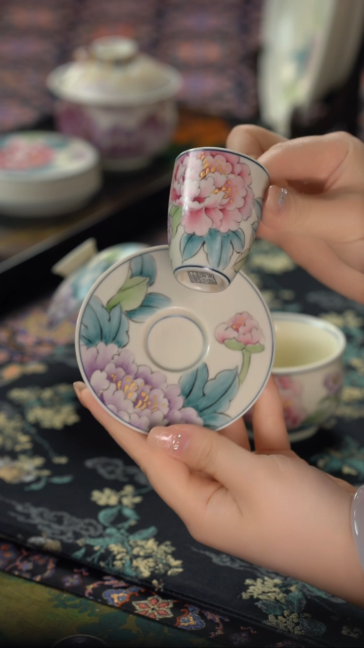 初六好物分享@@牡丹套杯