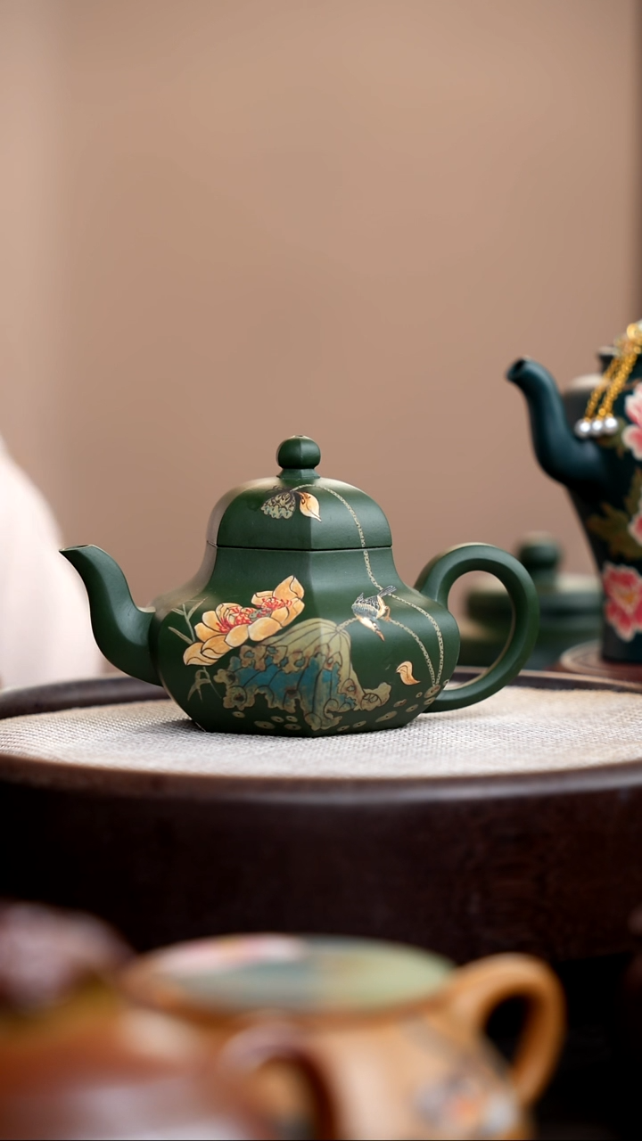 茶壶紫砂民国绿六方思婷
