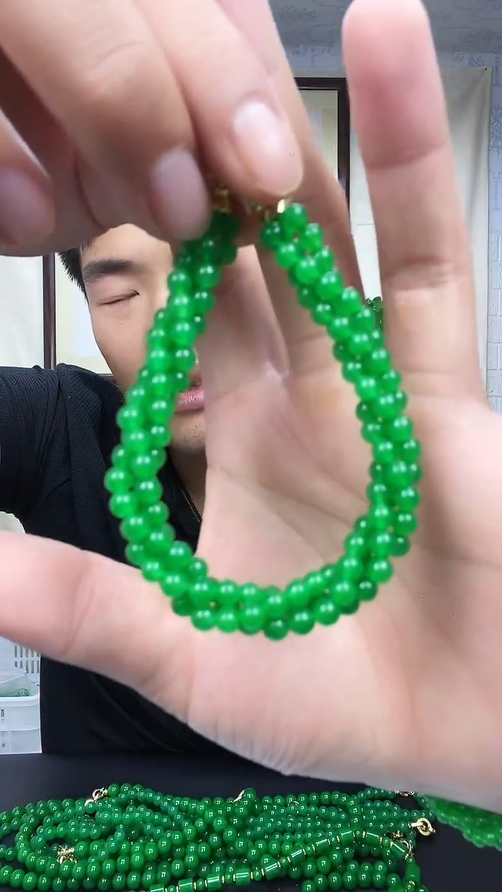 14K金镶嵌手链翡翠S04