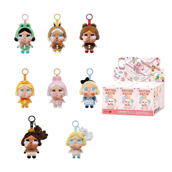 POP MART/泡泡玛特CRYBABY眼泪工厂系列搪胶脸毛绒盲盒挂件【颖】