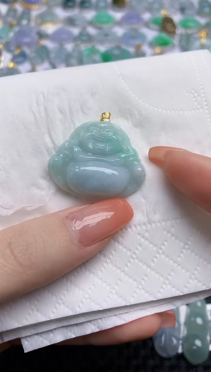 【闪购商品】翡翠颈饰18K金镶嵌天然翡翠A货