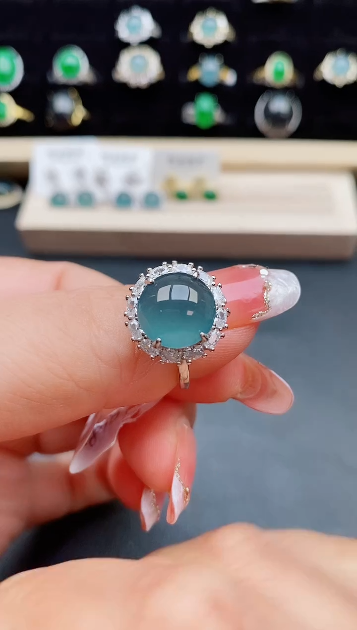 【闪购商品】翡翠戒指银S925镶嵌508050