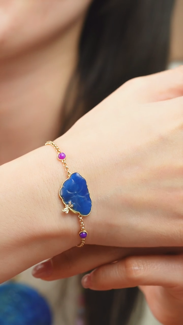 苏纪石（舒俱来）18K金镶嵌手链依*花43