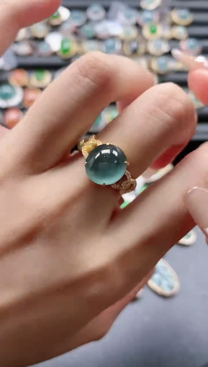 【闪购商品】翡翠戒指银S925镶嵌51511