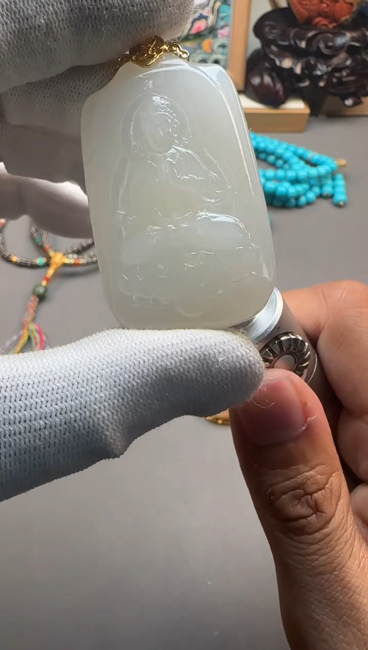 【闪购商品】和田玉（糖玉）配饰18K金镶嵌配饰