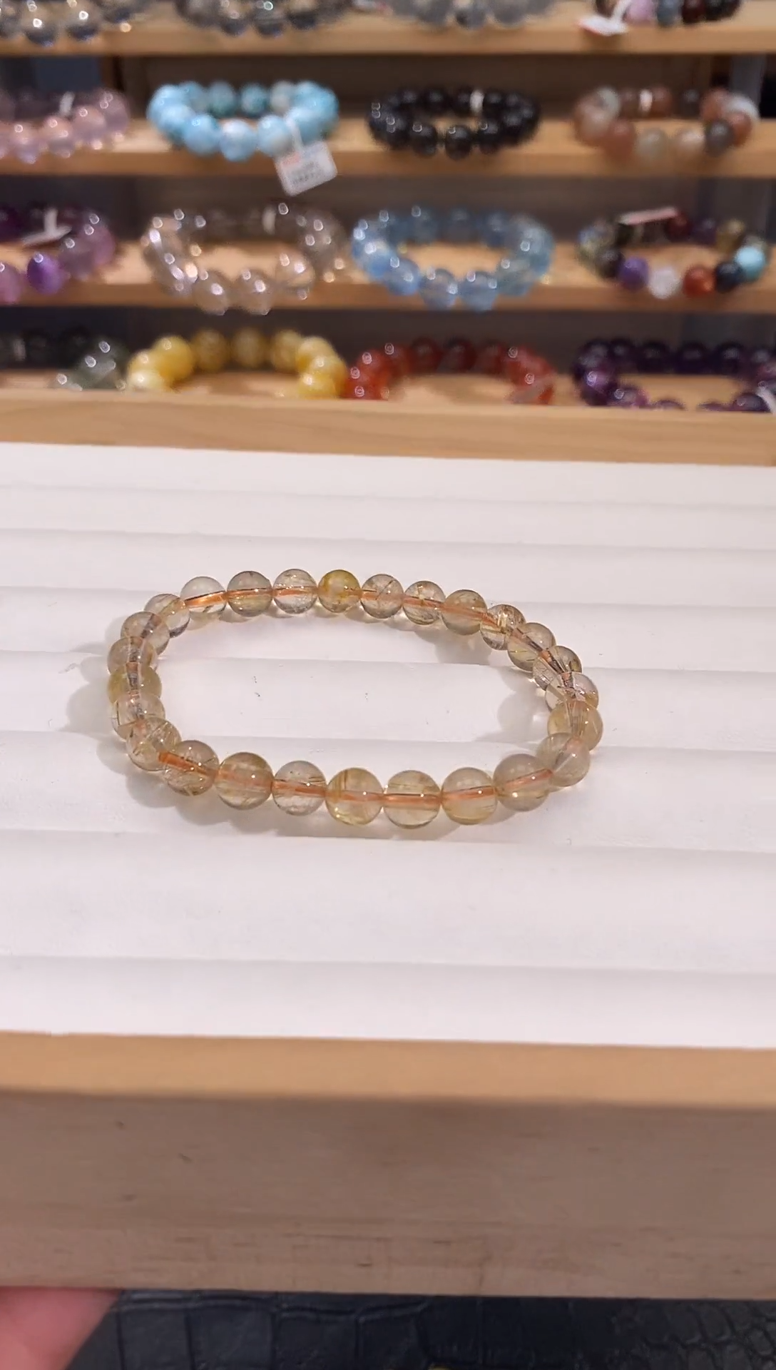 水晶手链未镶嵌金发晶 7+