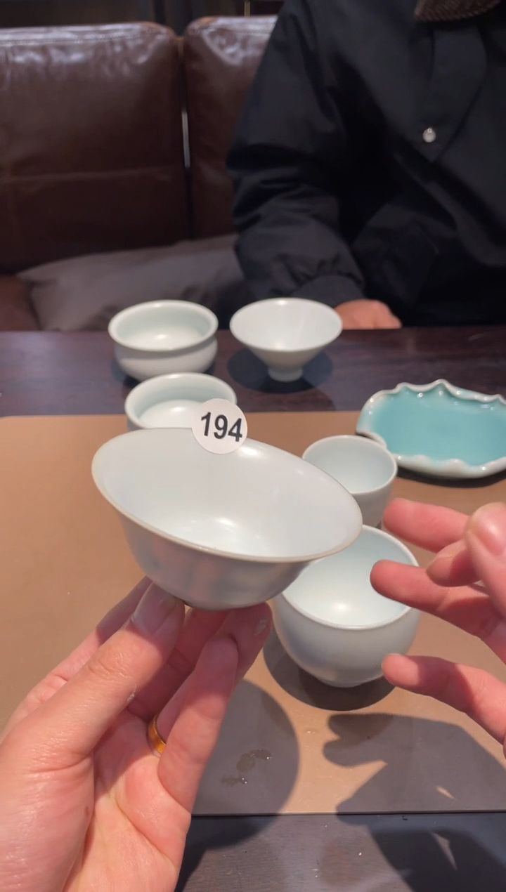 扣****键194窑承凝脂腰线杯