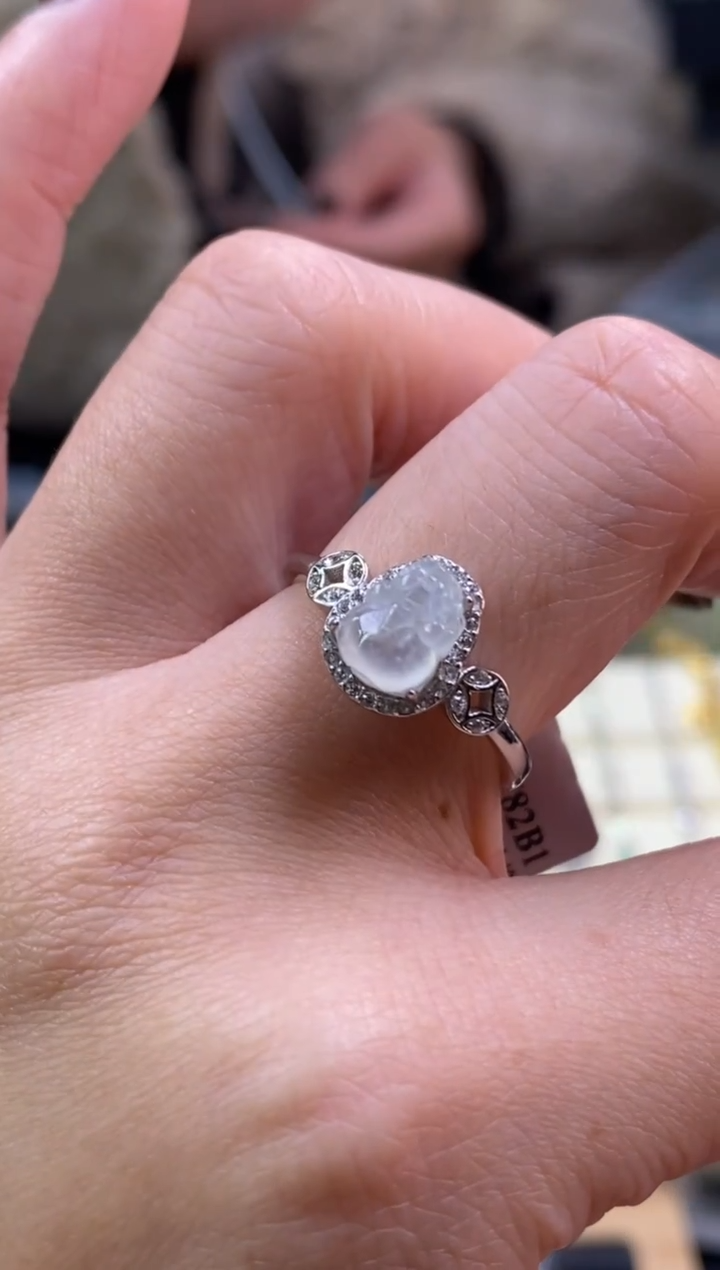 颈饰银S925镶嵌翡翠净货17853