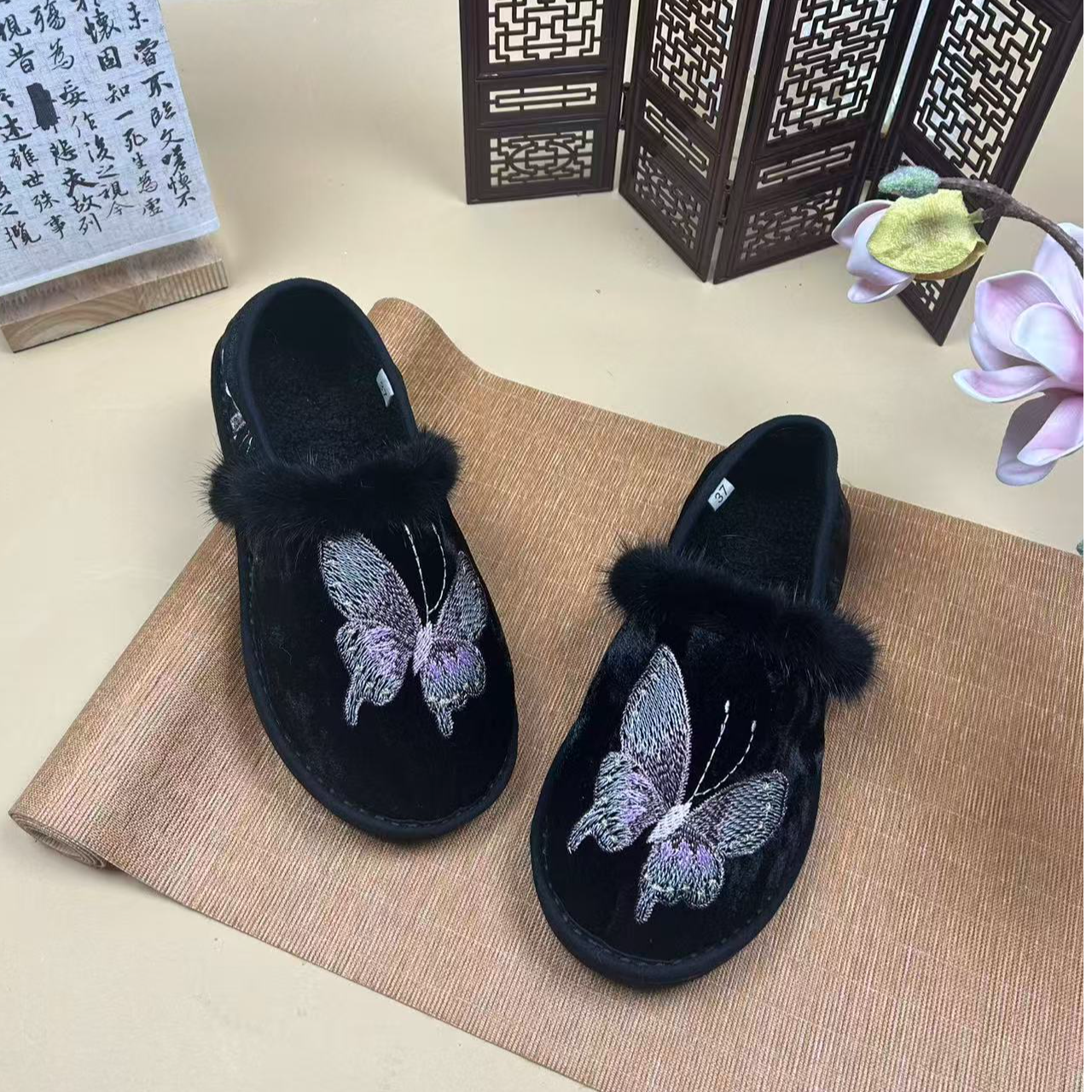 蝶影-面包棉鞋  2025秋新中式千层底布鞋百搭舒适手工布鞋