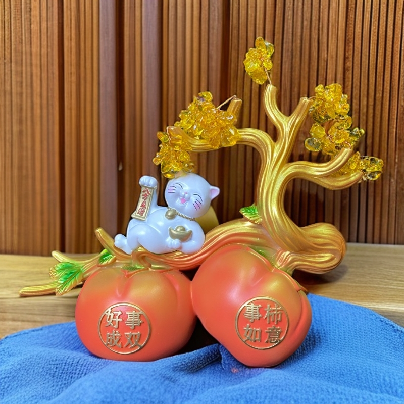 旺旺【好事成双事事如意】店铺前台客厅酒柜乔迁开业装饰玄关电视柜
