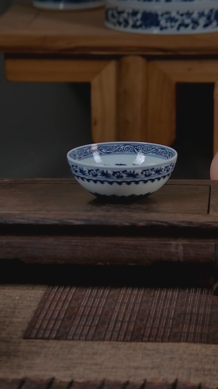 杯折葵非器手工手绘宝相花卉普洱杯