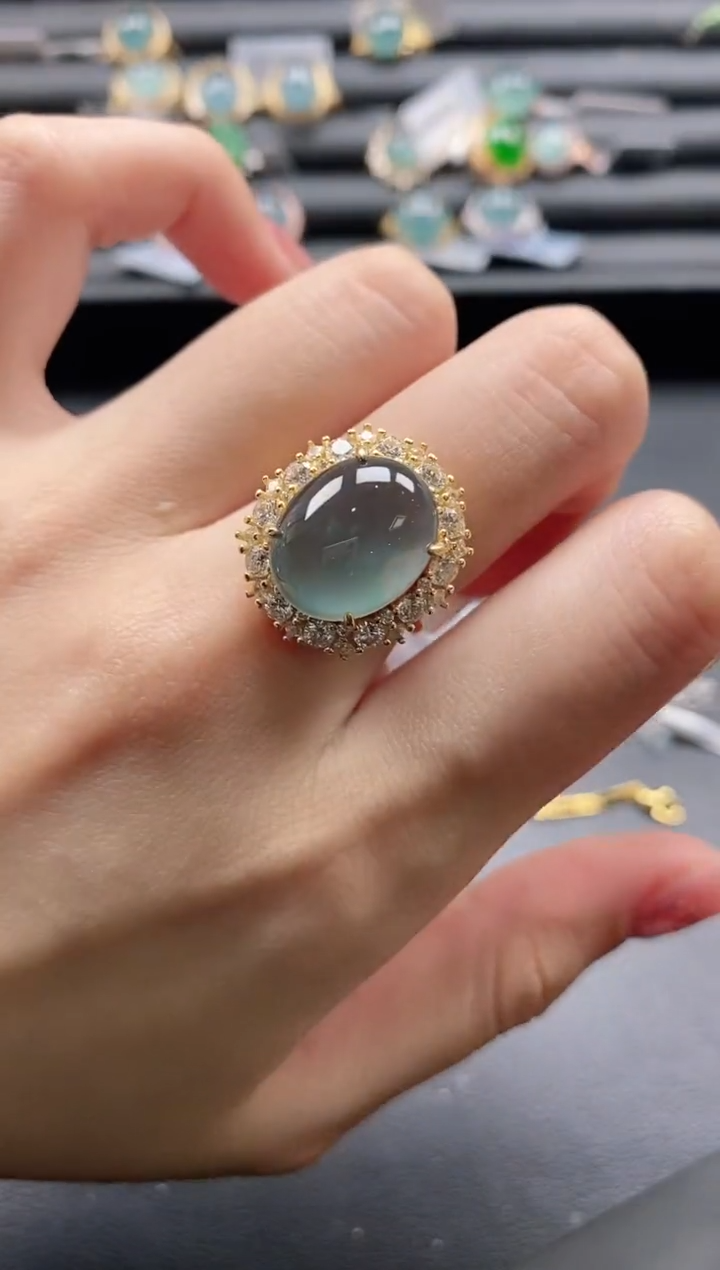 【闪购商品】翡翠戒指银S925镶嵌11111