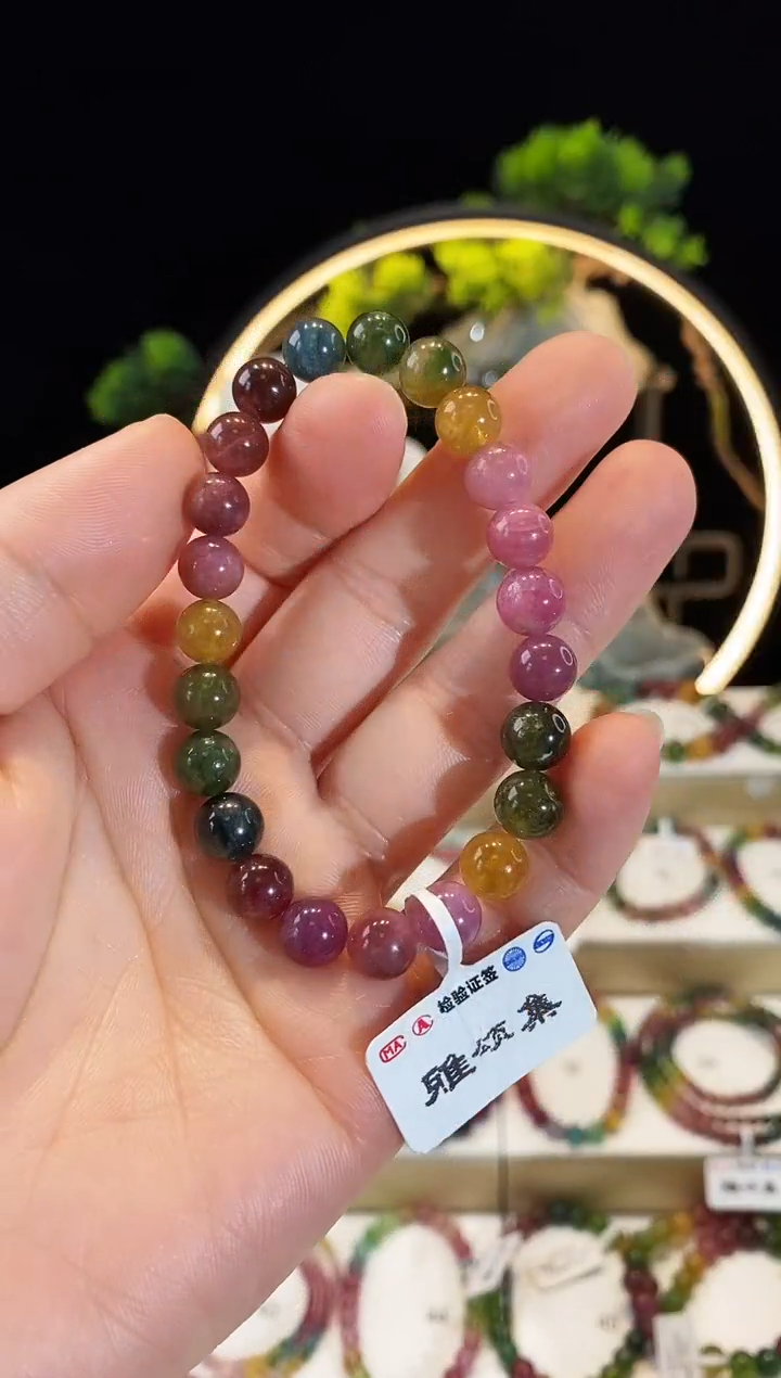 【闪购商品】碧玺手串未镶嵌G2412素圈颜色微差