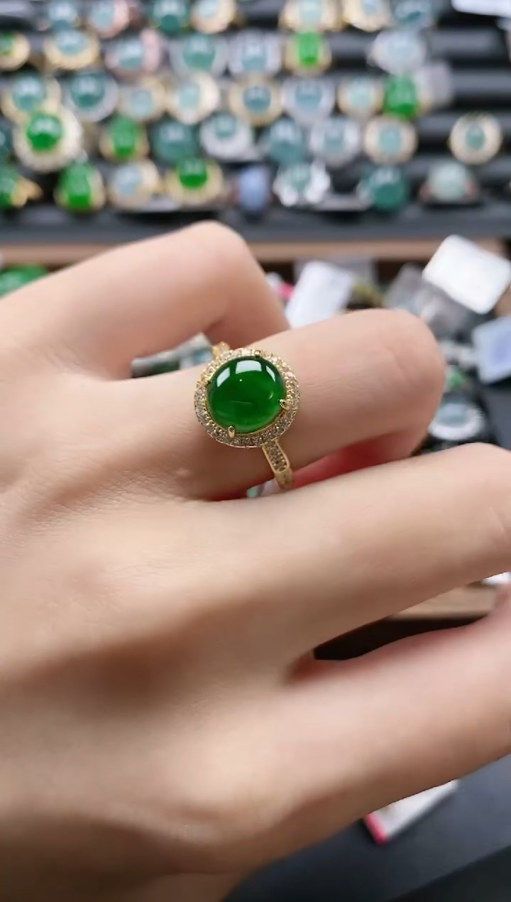 【闪购商品】翡翠戒指银S925镶嵌51511