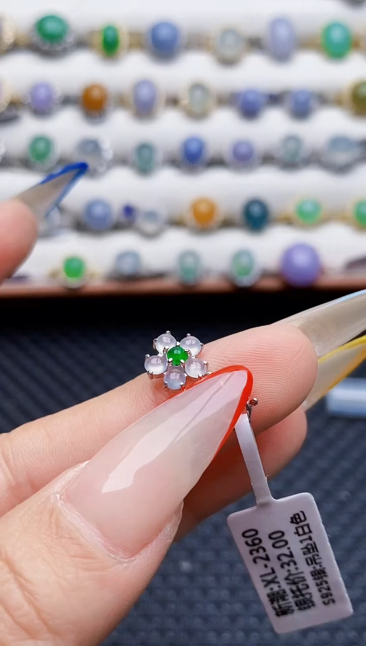 银S925镶嵌戒指翡翠4229