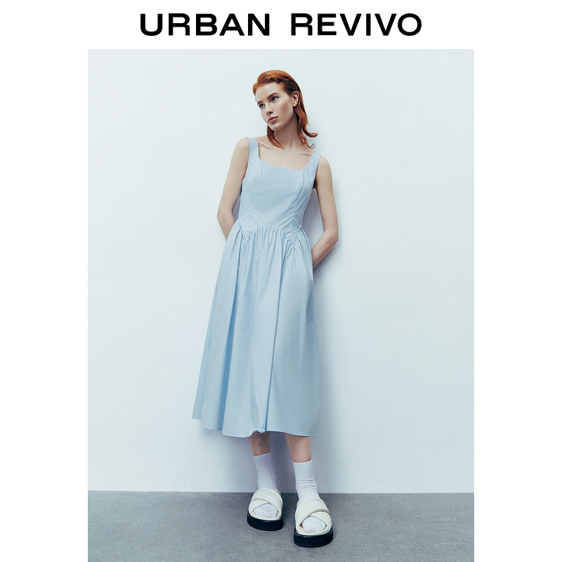 UR女装法式气质拼接廓形无袖连衣裙UWU740110