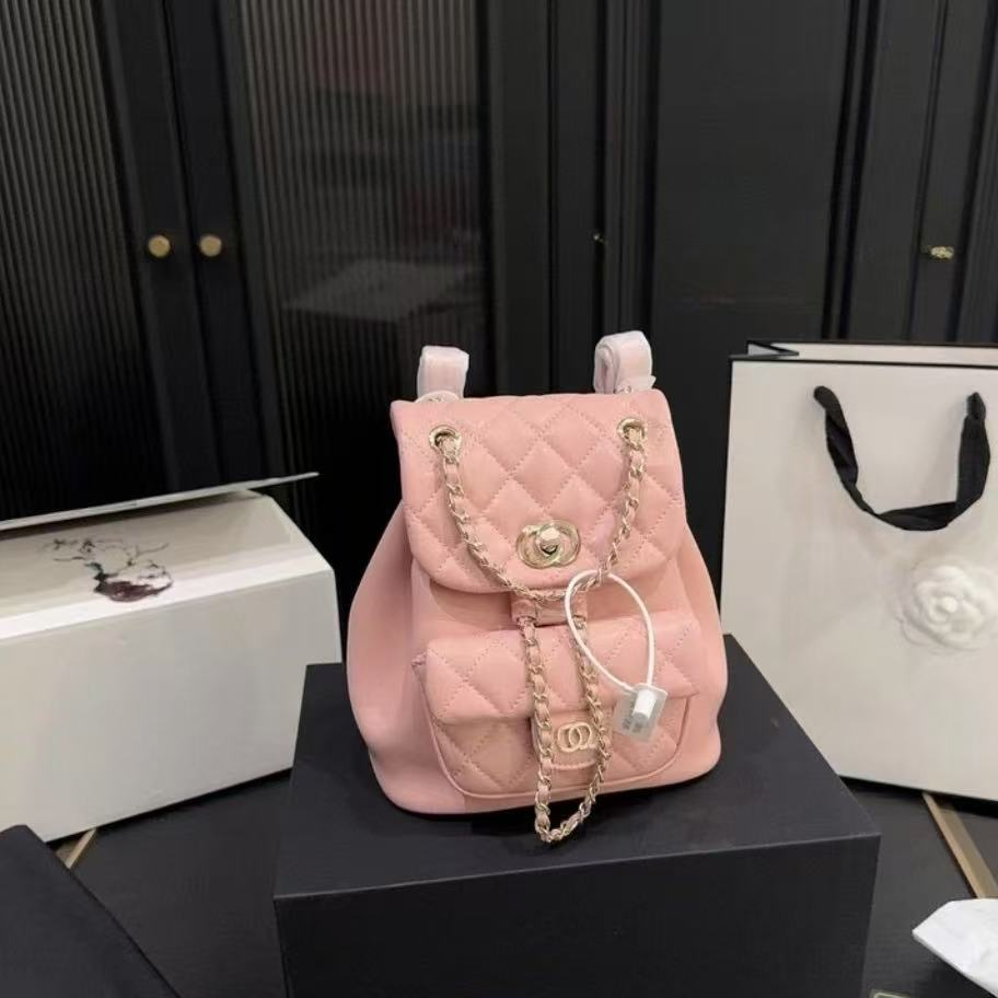 mini双肩包 (青蛙小号) 新款香风菱格链条包