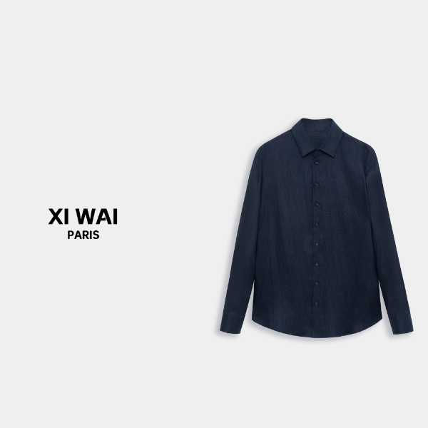 高级男装 冬季新品25s男士100%亚麻面料休闲老钱风长袖衬衫 0005