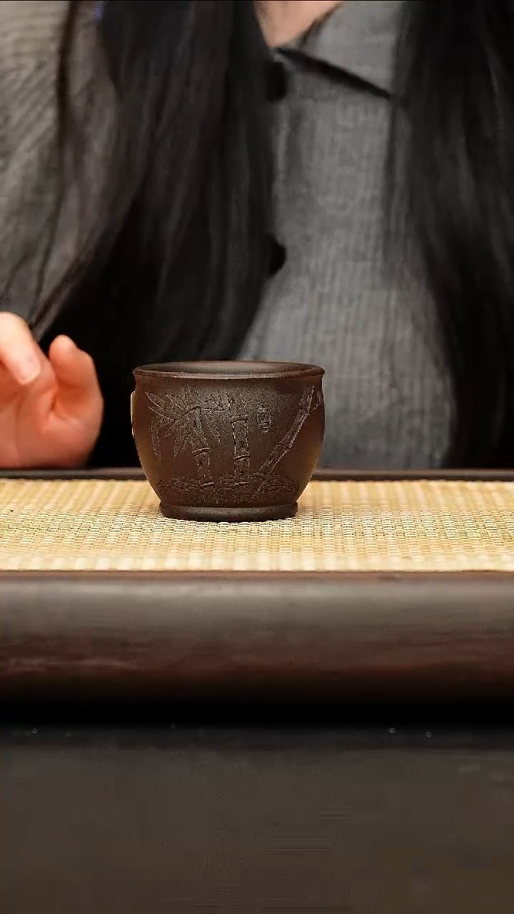茶壶紫砂石黄泥 竹趣杯 150cc