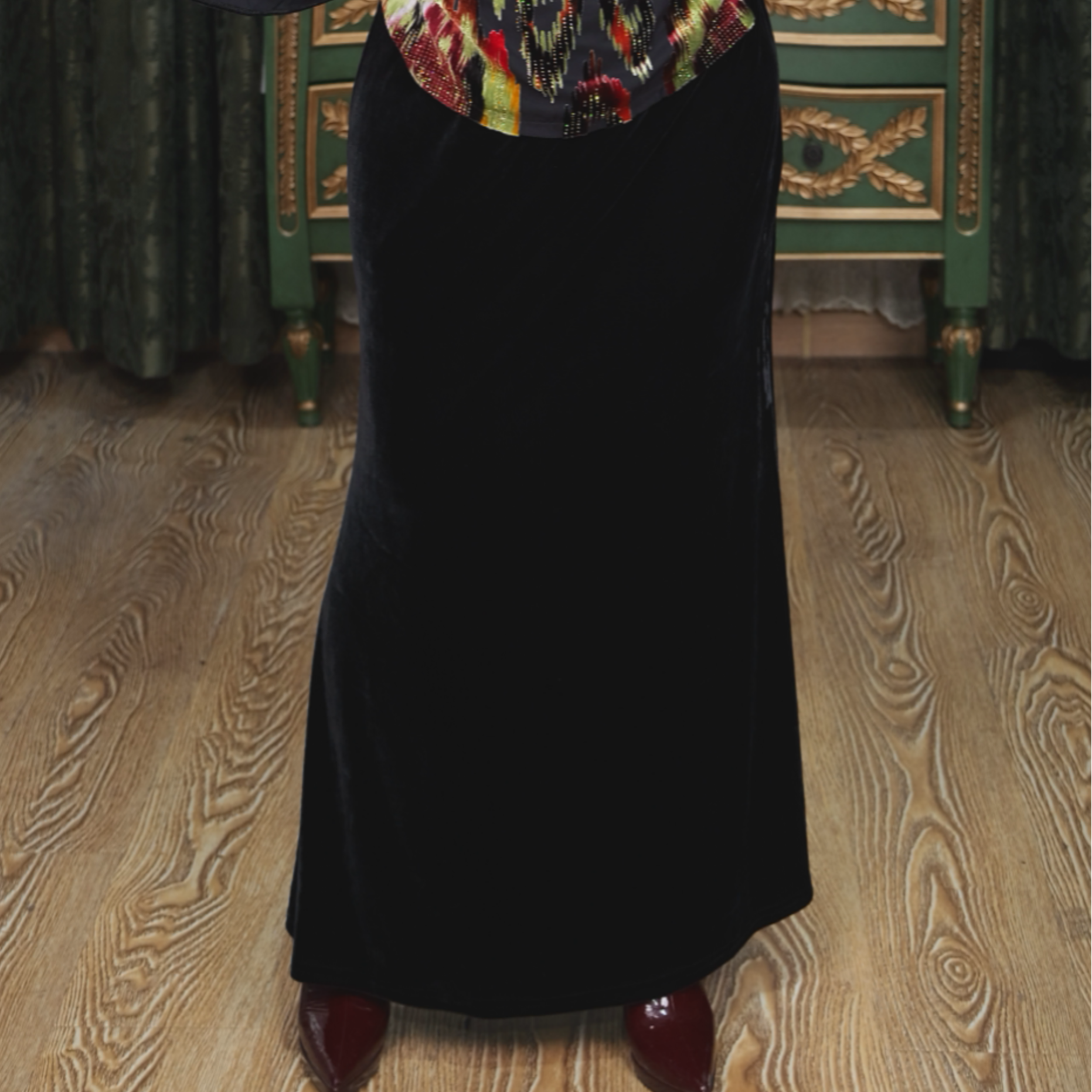 【皇后1】isilhanish ｜冬季最新款丝绒鱼尾半身裙7005