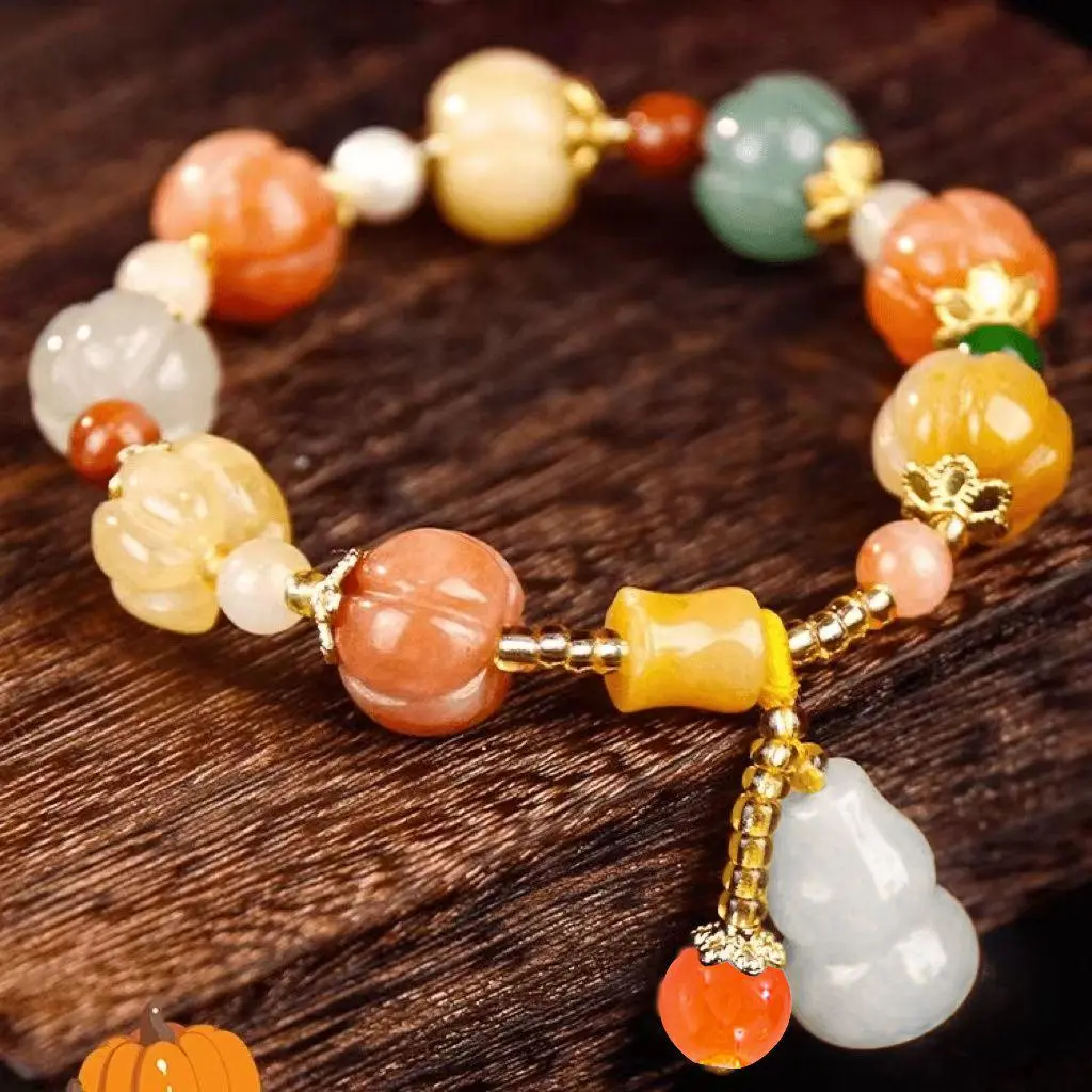 铜合金手链 葫芦南瓜手串平安菩珠提彩色手链 7633