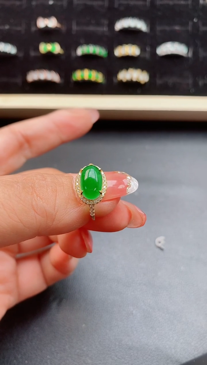 【闪购商品】翡翠戒指银S925镶嵌12121