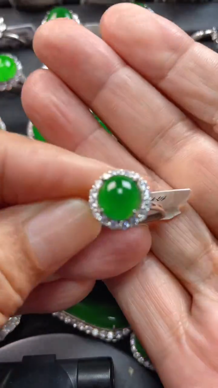 【闪购商品】翡翠戒指银S925镶嵌翡翠