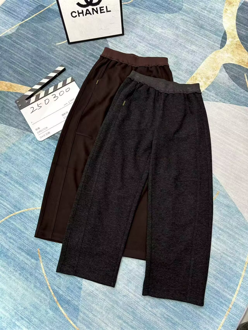 菲玛掂250300正品2025秋冬新款时尚气质显瘦直筒毛呢小香蕉裤女裤