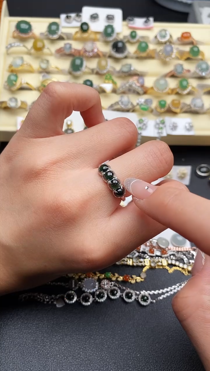 【闪购商品】翡翠戒指银S925镶嵌2222222222+4