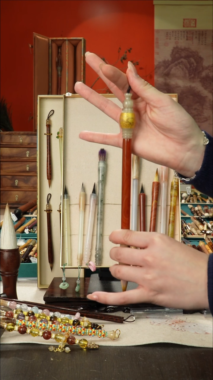 183号闪孤品高货毛笔链接 清水试笔 蘸墨不退