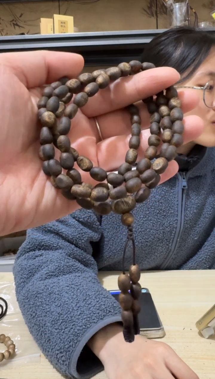 手串沉香26号留疤多圈14克+