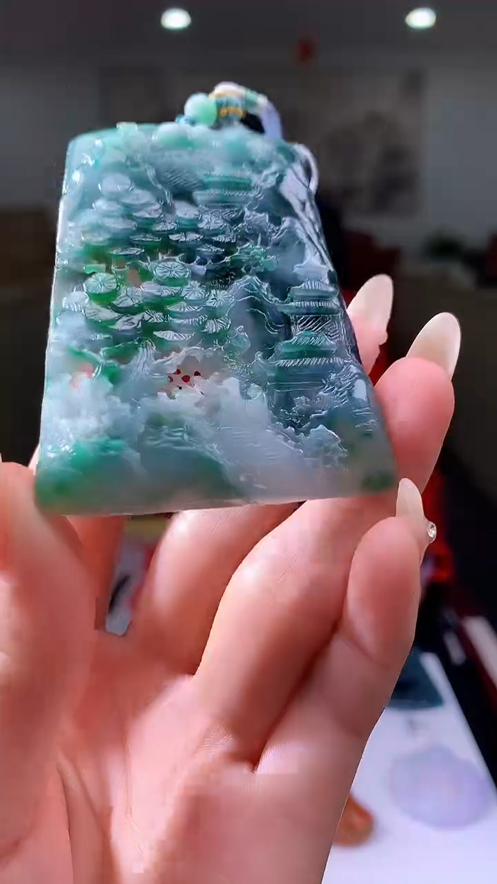 【闪购商品】定制翡翠未镶嵌8018jj-毛货挂件64