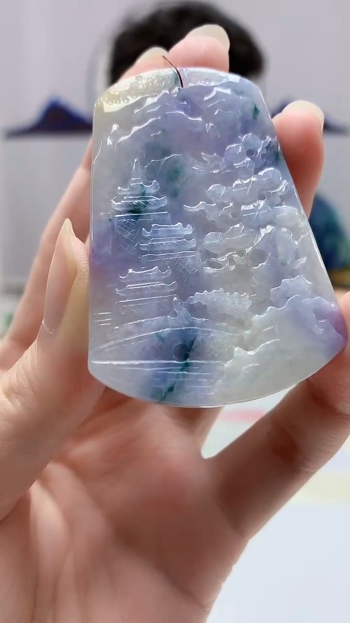 【闪购商品】定制翡翠未镶嵌4688zm-毛货挂件山水155