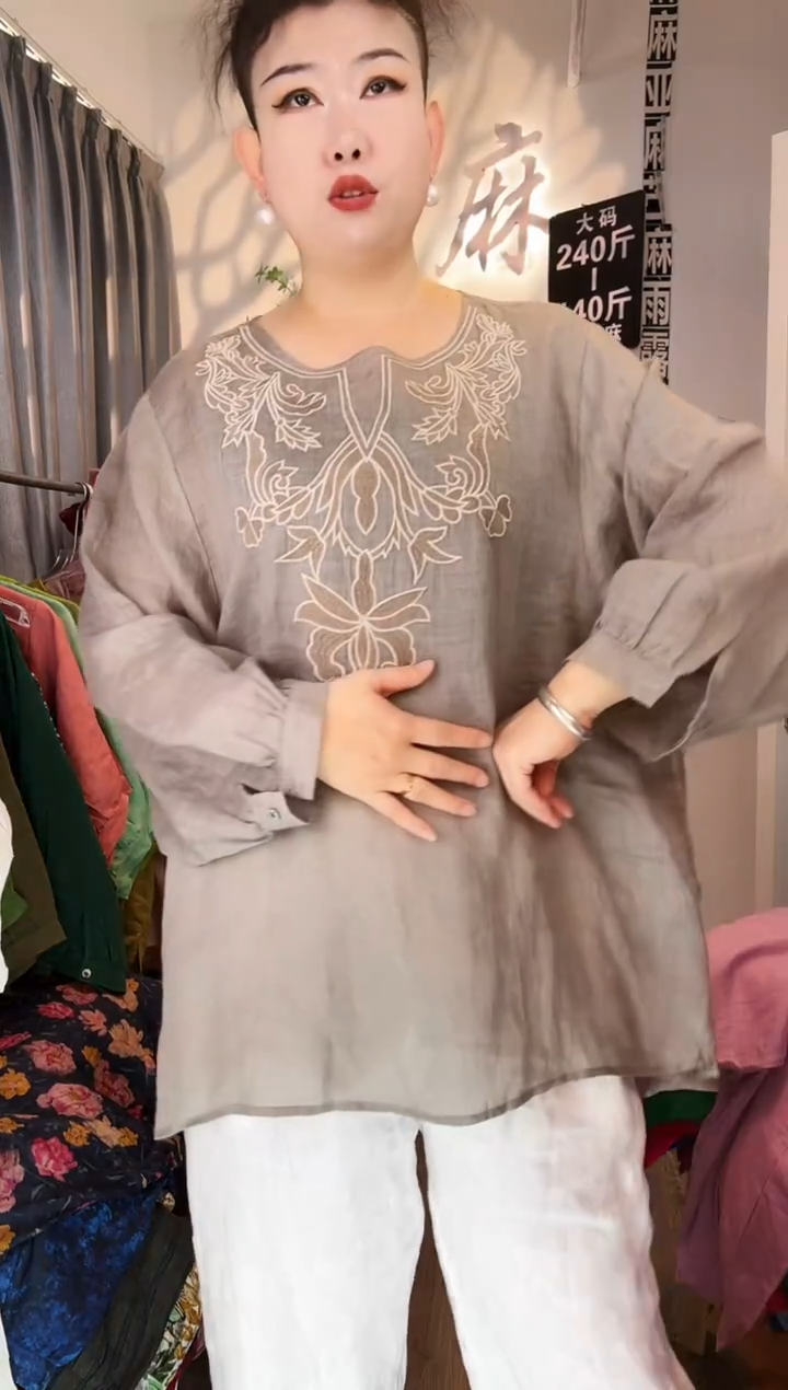 亚麻汉麻苎麻大码女装。