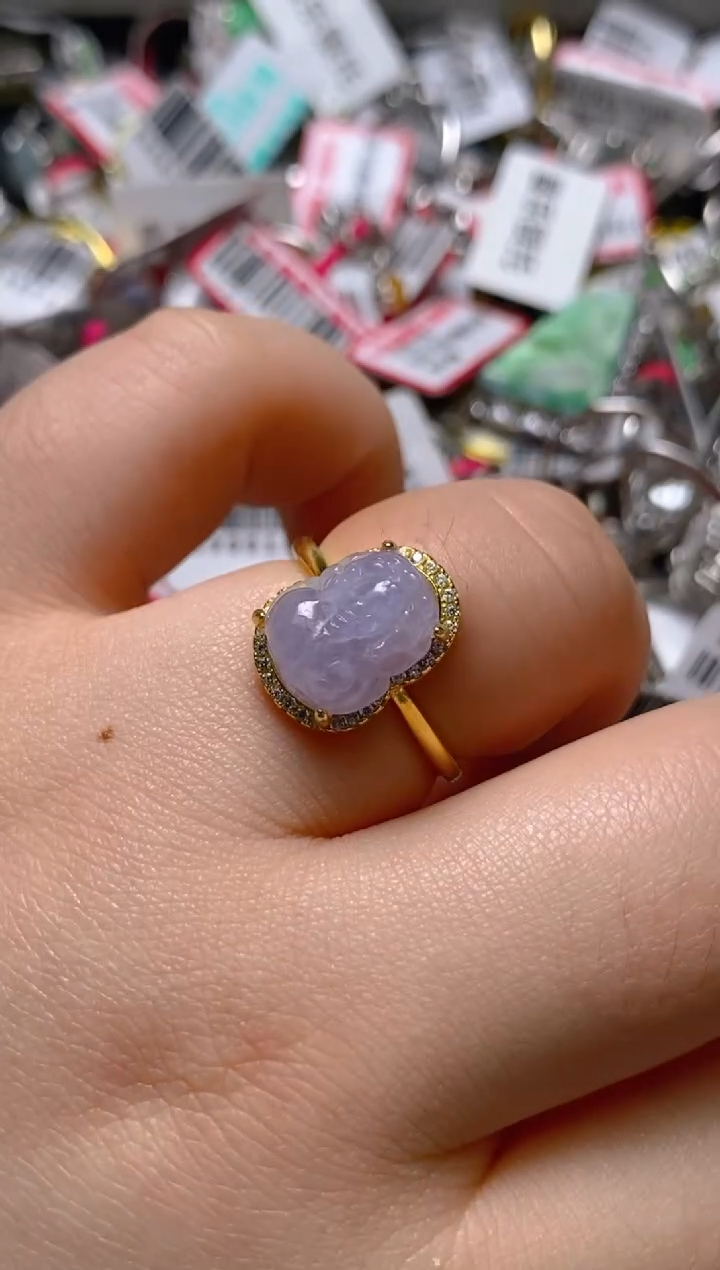 银S925镶嵌戒指翡翠百内无证书