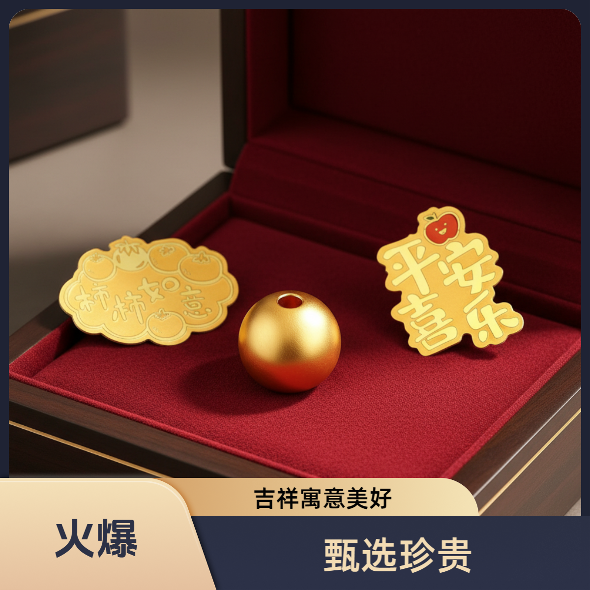 【专柜直发】卡8MM古法手工珠 拍10颗送2颗 手机贴CQ