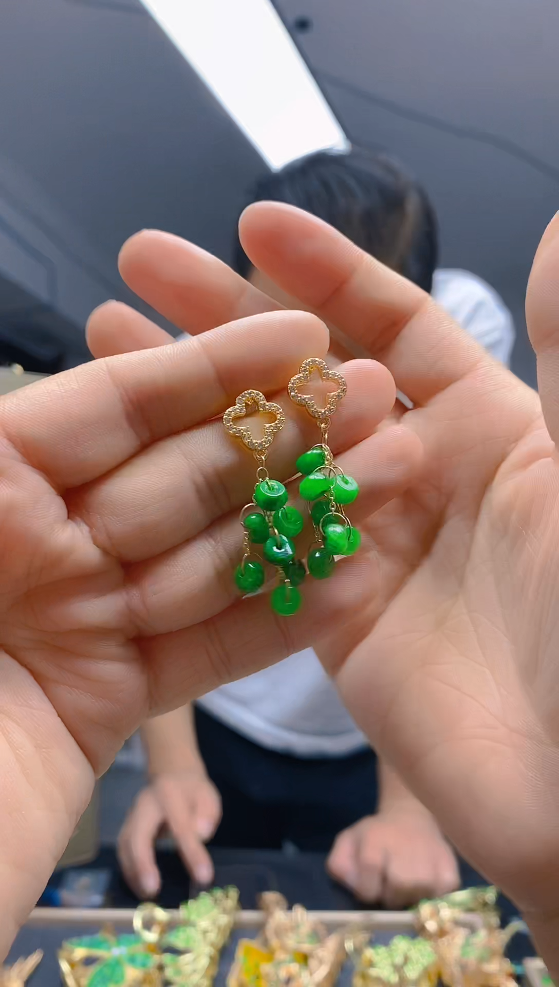 【闪购商品】翡翠耳饰合金0381翡翠耳钉