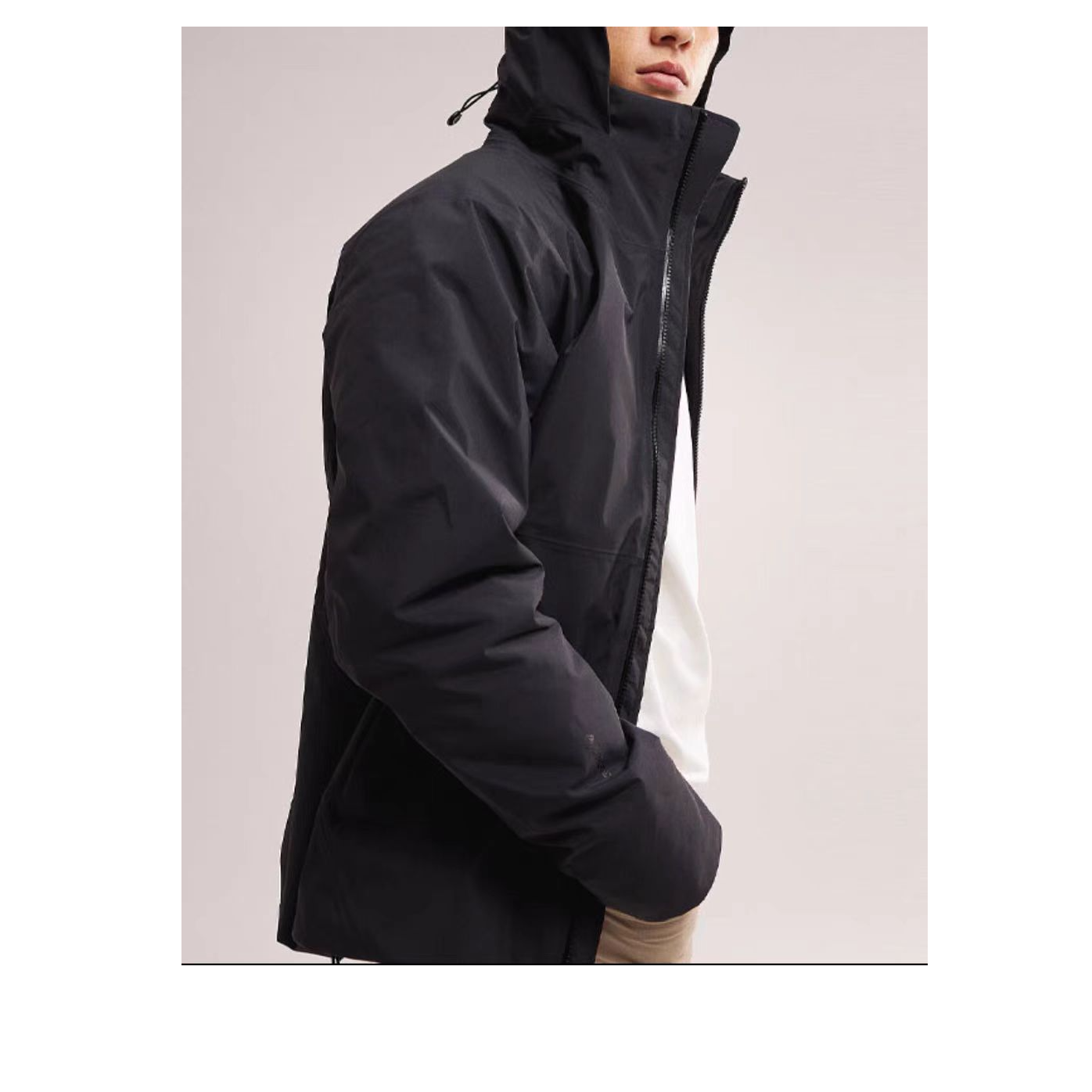 【1】冲锋防水P棉连帽薄棉外套