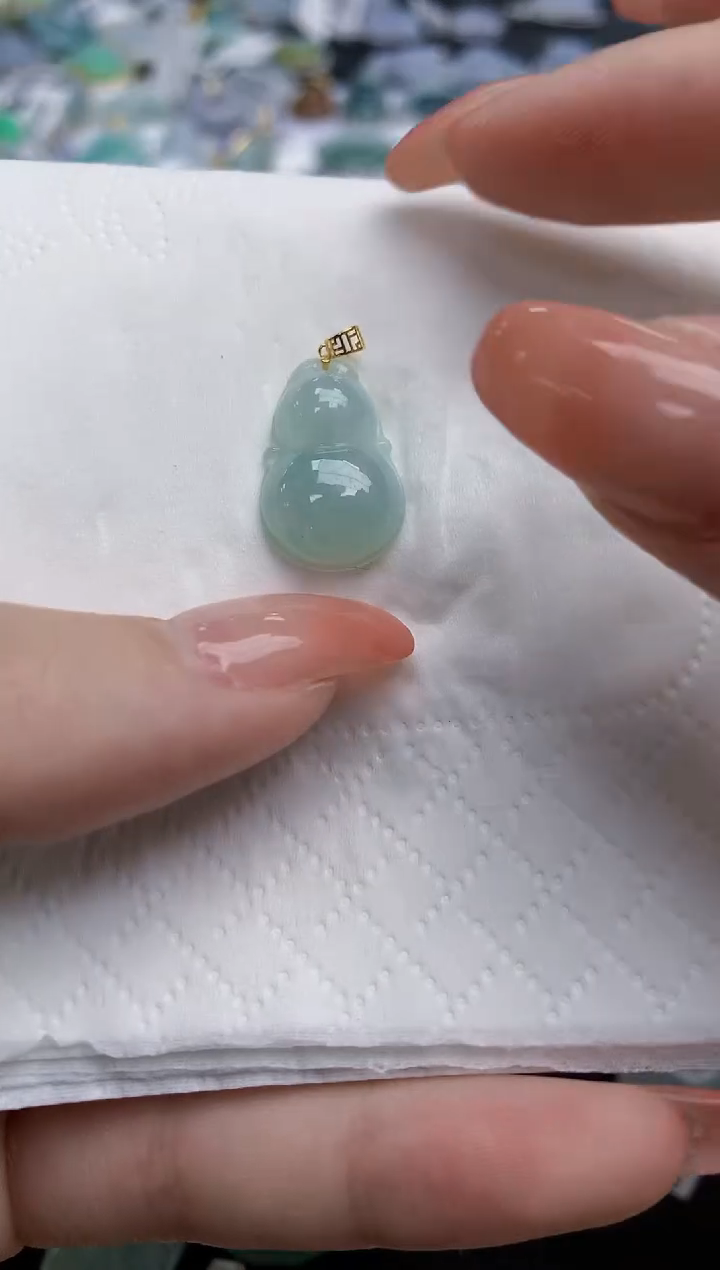 【闪购商品】翡翠颈饰18K金镶嵌天然缅甸翡翠A货