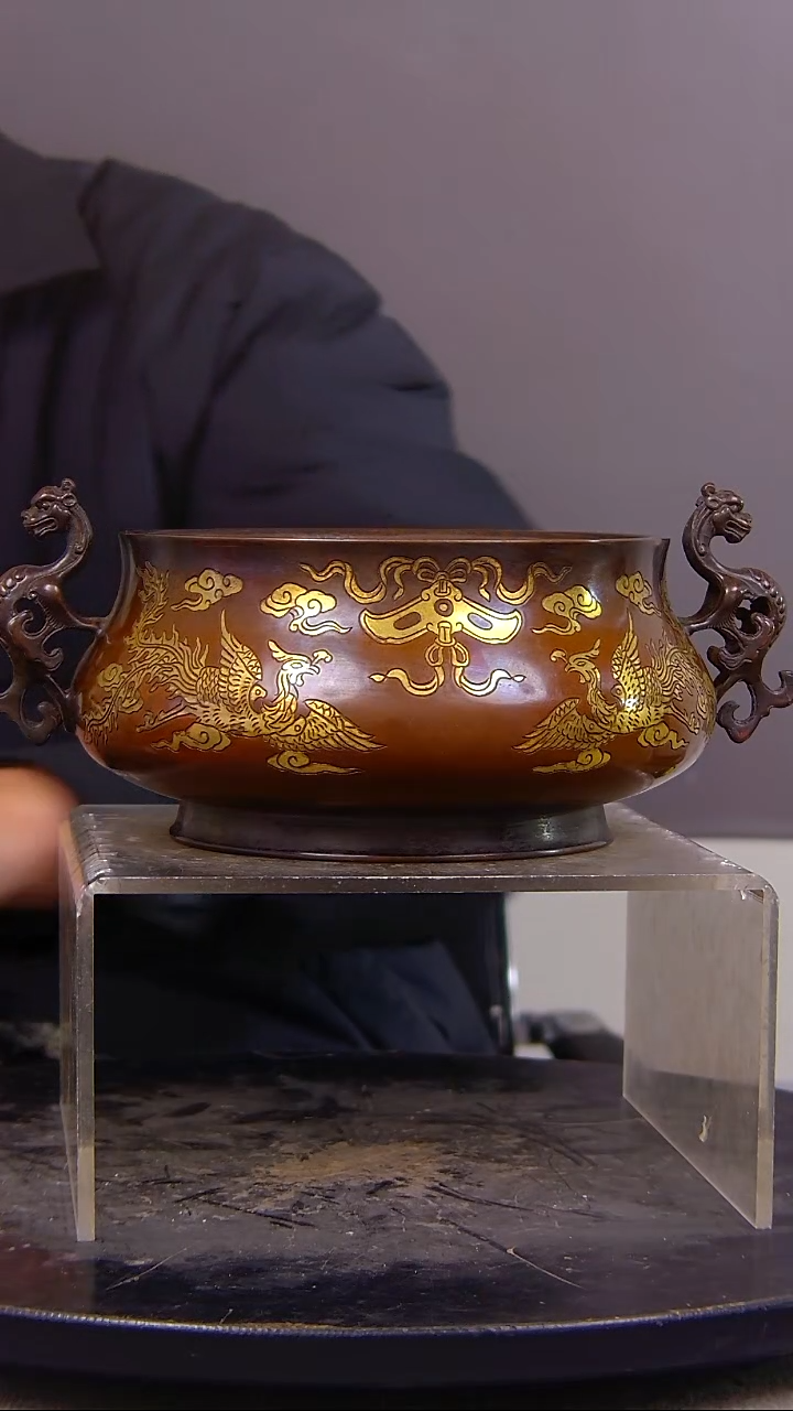 z*z山水铜缘紫铜香炉结缘1111