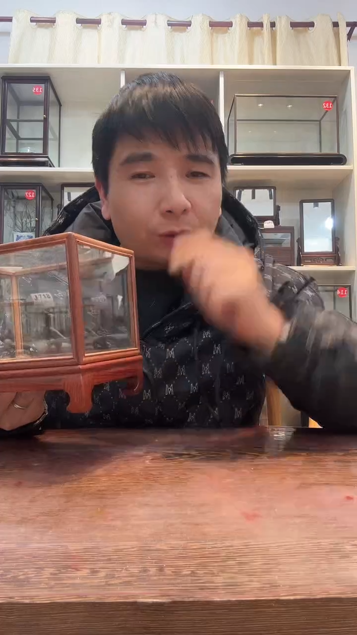 红酸枝木类木头款152玻璃罩