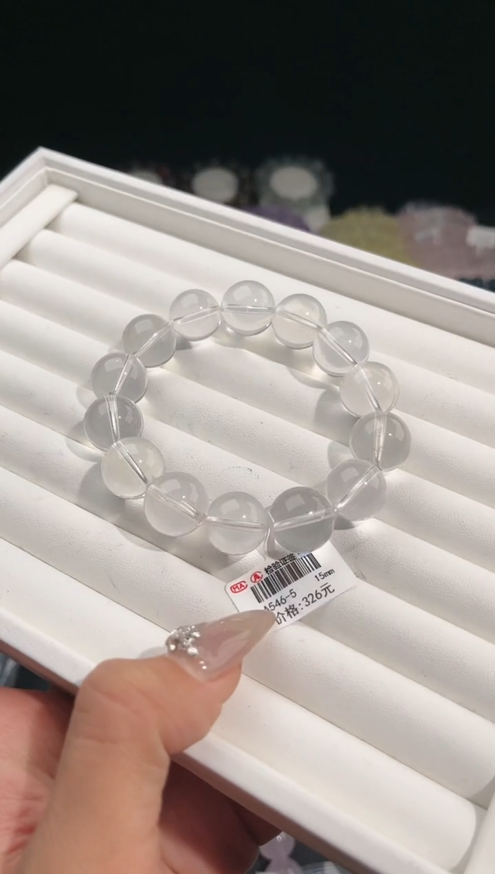 【闪购商品】水晶手链未镶嵌多样性发一白水晶15mm