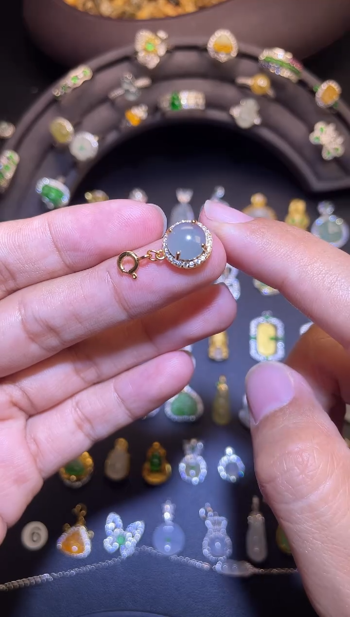 吊坠(不含链)银S925镶嵌翡翠1