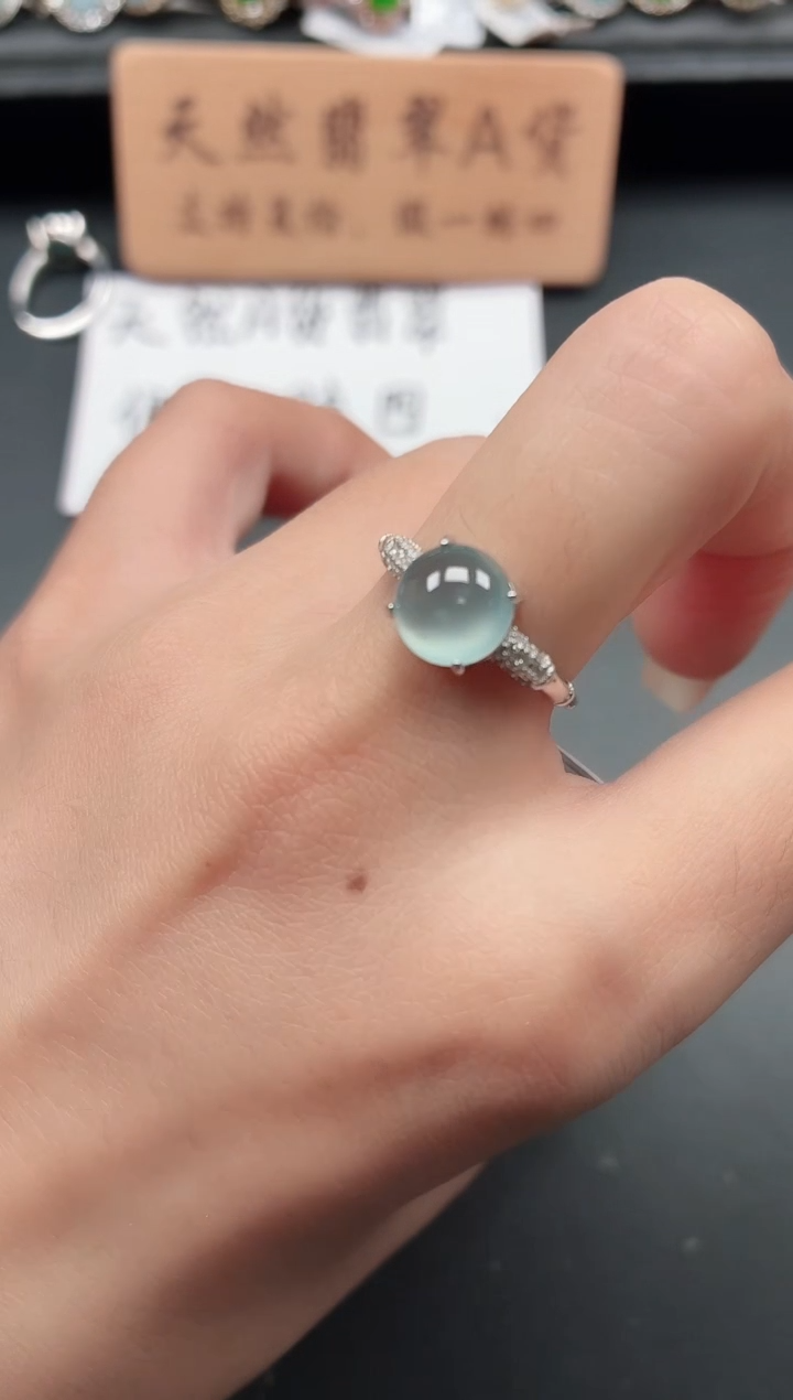 银S925镶嵌戒指翡翠111