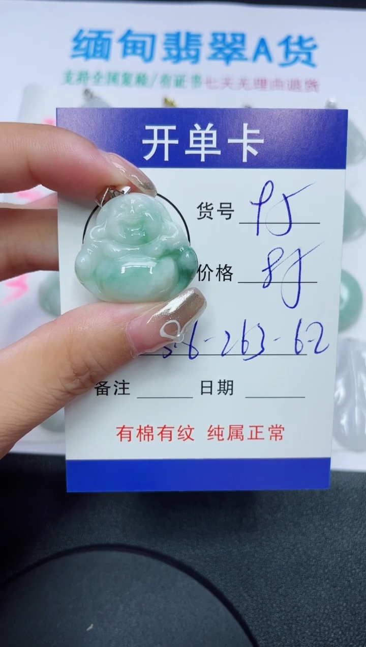 翡翠未镶嵌吊坠(赠链)95