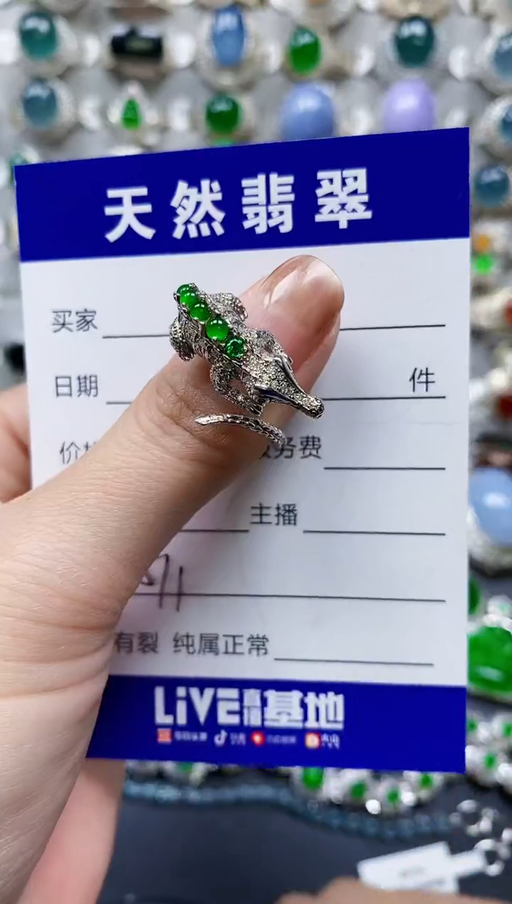 【闪购商品】翡翠戒指银S925镶嵌0571