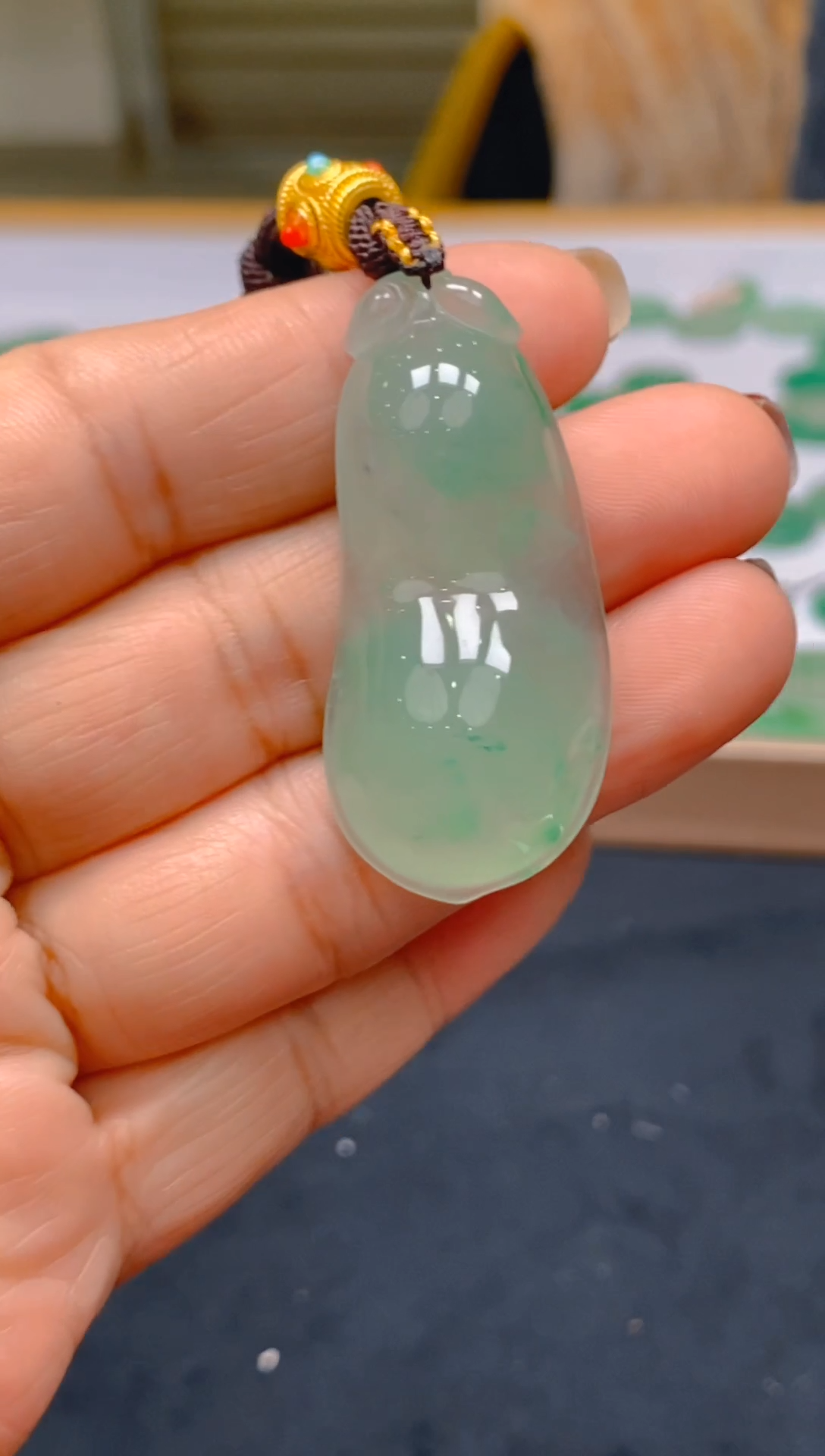 【闪购商品】石英质玉颈饰未镶嵌冰美人非洲翠A货，冰种025