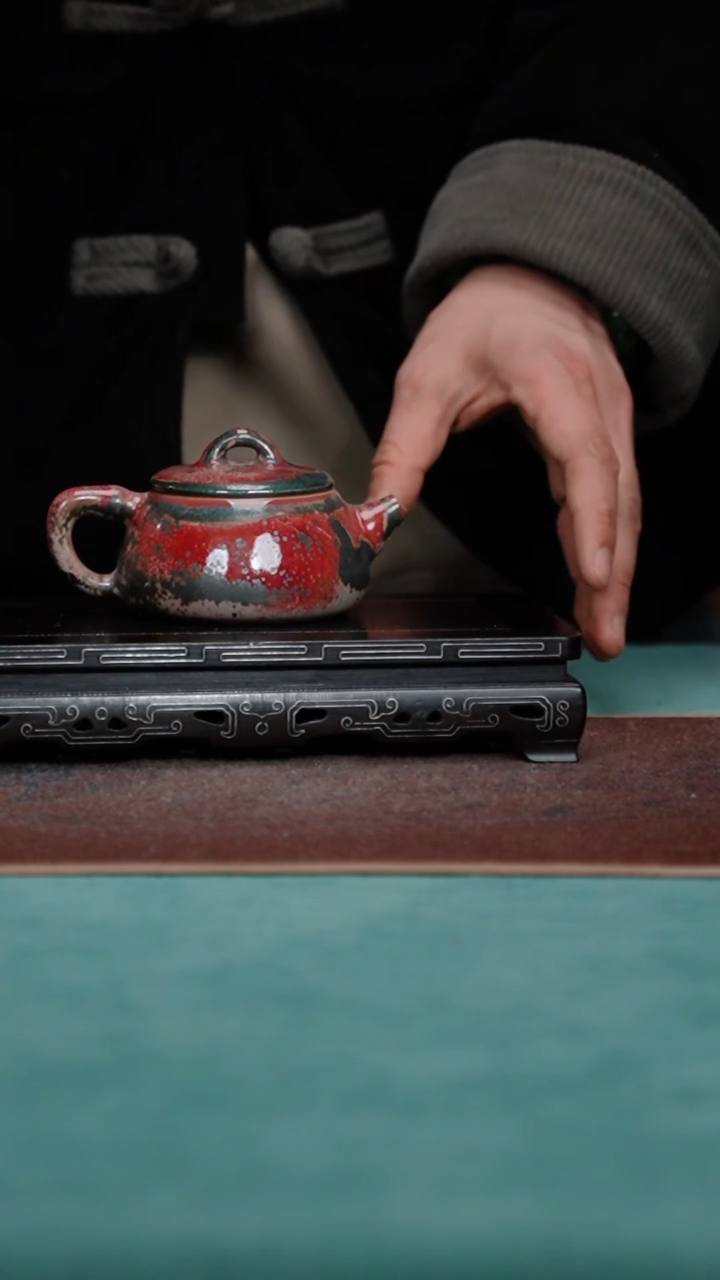 【闪购商品】255-1石瓢壶（炉钧釉）