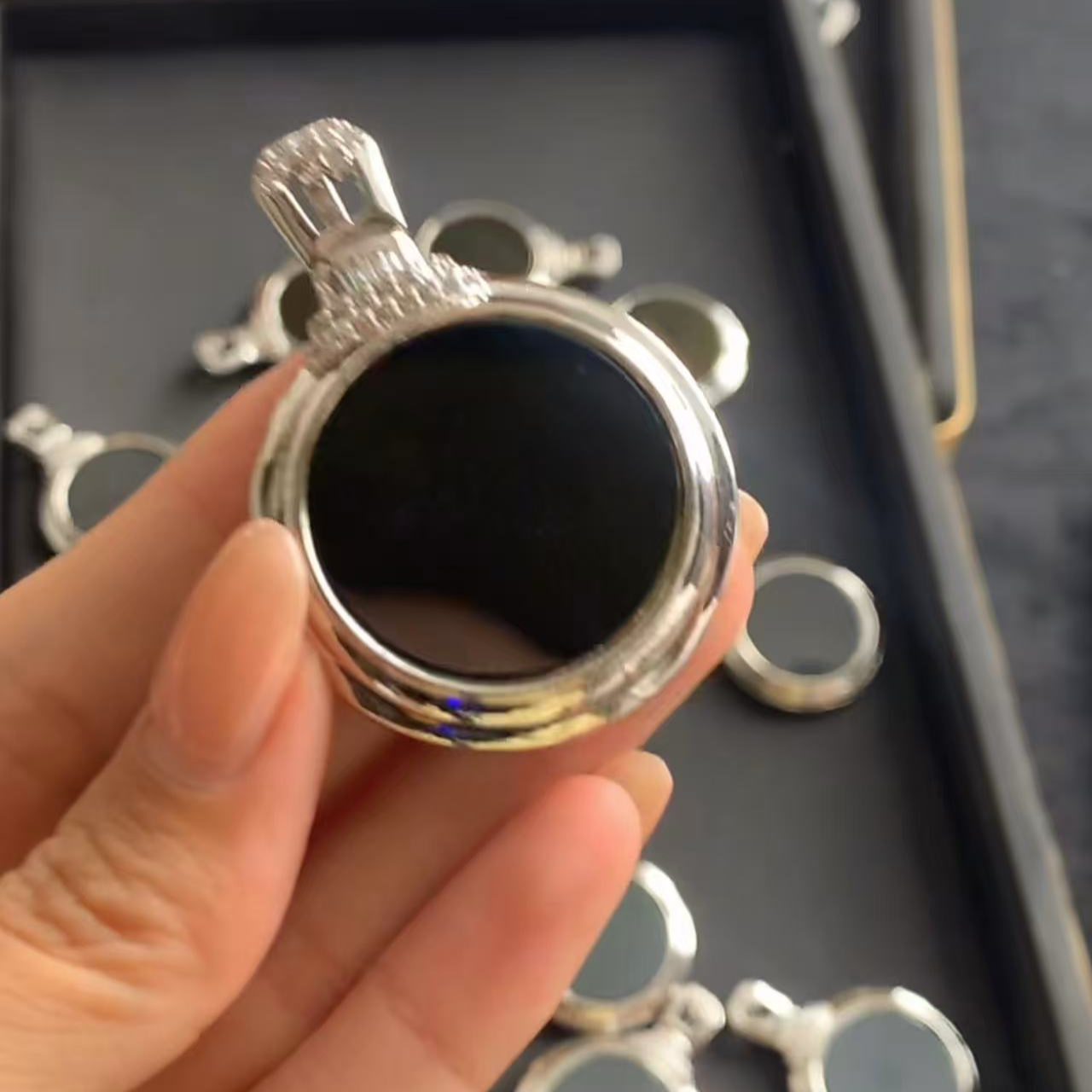 【逍遥】天然A货翡翠圆牌吊坠*XY/10/多样性发/1件